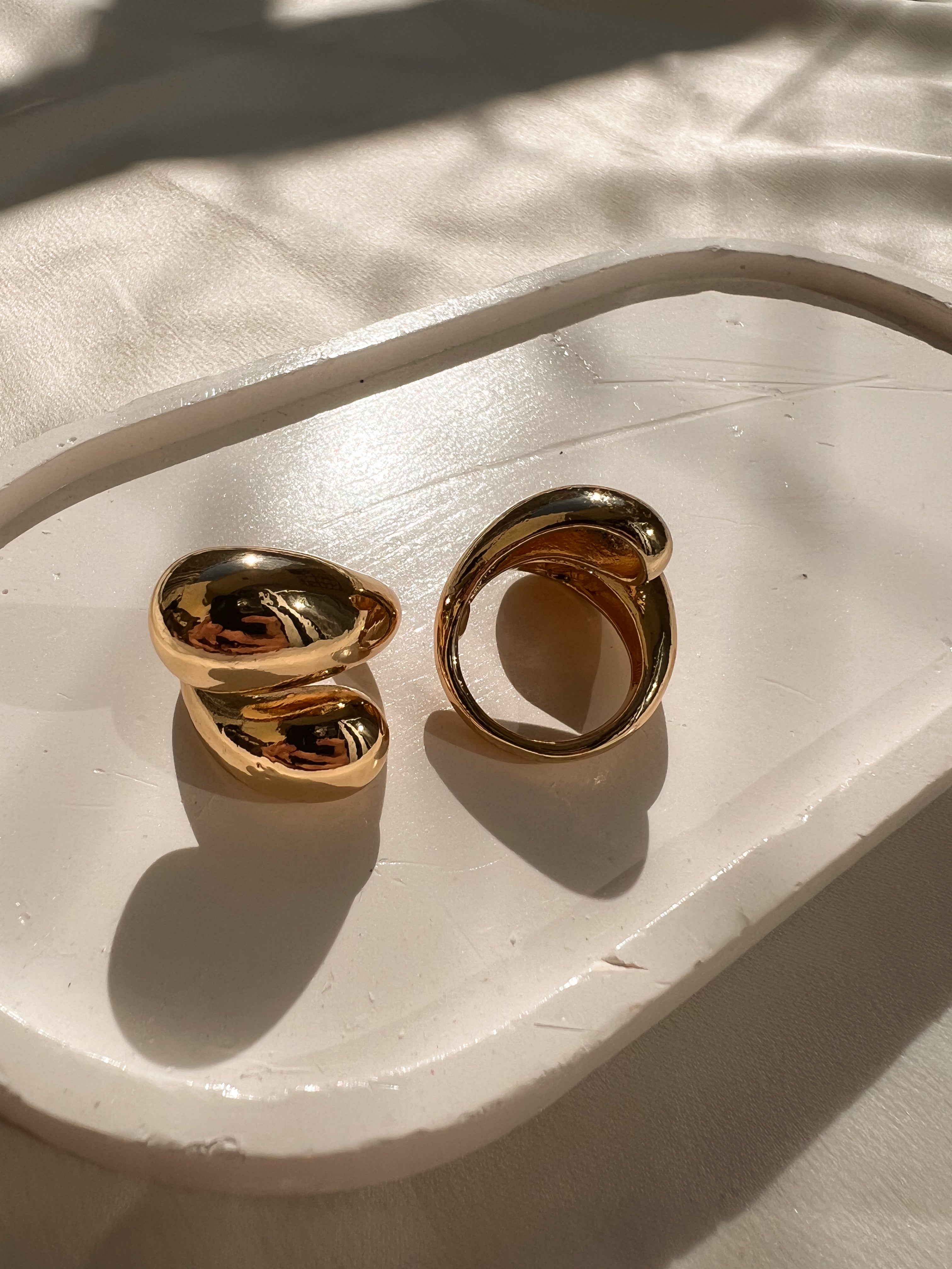 Anel Regulável Gota Dourado