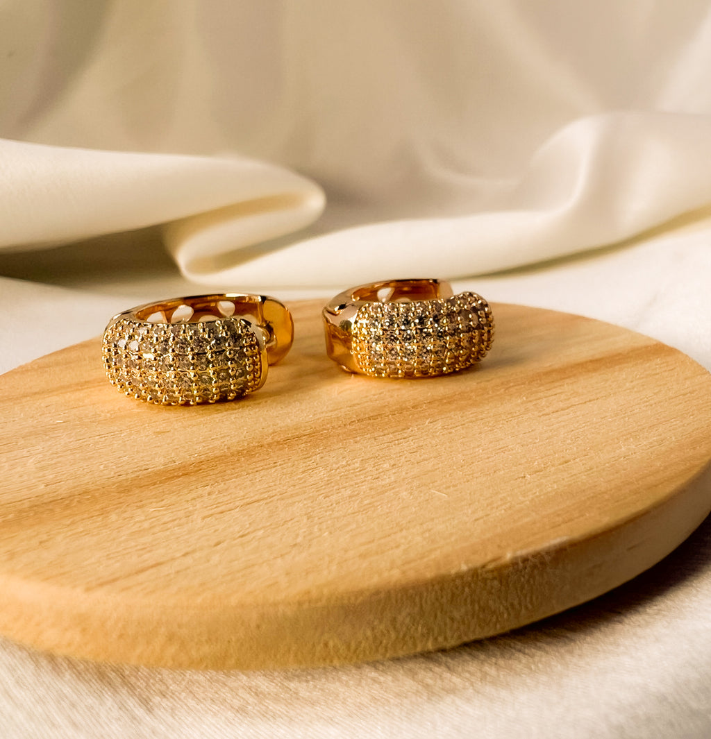 Conjunto Argola Pavê Dourado