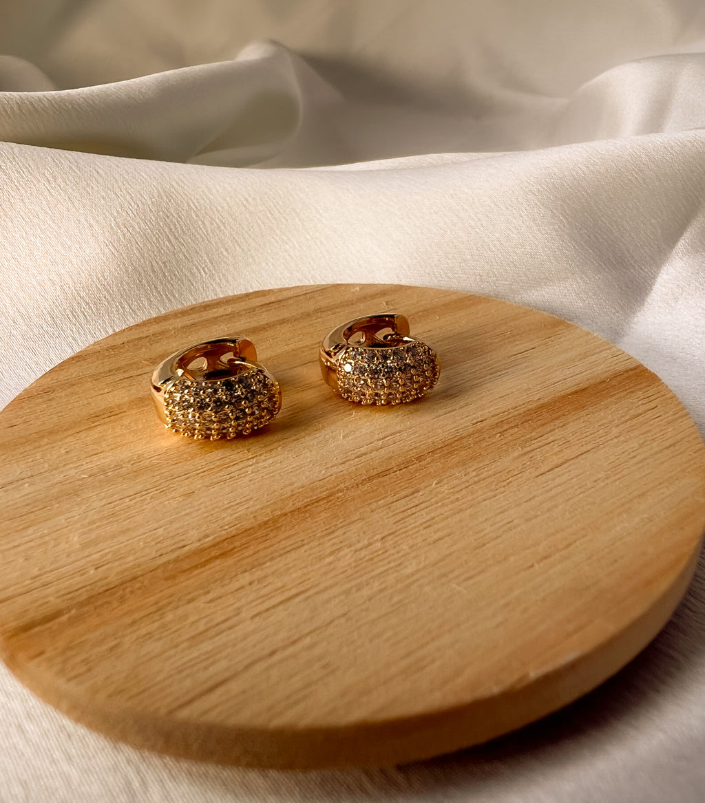 Conjunto Argola Pavê Dourado